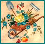 Brouette du Jardinier pour coussin en Tapisserie