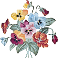 Tapisserie de pensées en fleurs