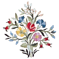Coussin de Roses, Oeillets et Eglantines